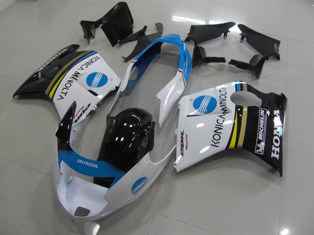 White Konica Minolta 1996-2007 Honda CBR1100XX Blackbird Blackbird Fairings White Konica Minolta 1996-2007 Honda CBR1100XX Blackbird Blackbird Fairings