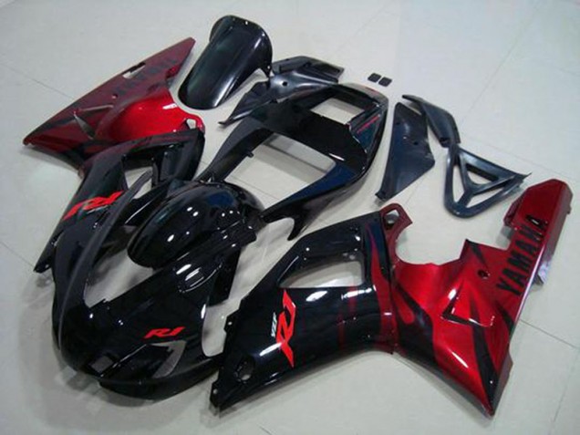 Black Red 1998-1999 Yamaha YZF R1 Fairings