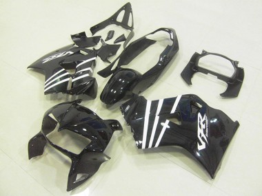 Black White Stripe 1998-2001 Honda VFR800 Fairings