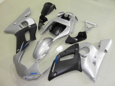 Black Silver 1998-2002 Yamaha YZF R6 Fairings