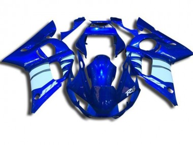 Blue and White 1998-2002 Yamaha YZF R6 Fairings