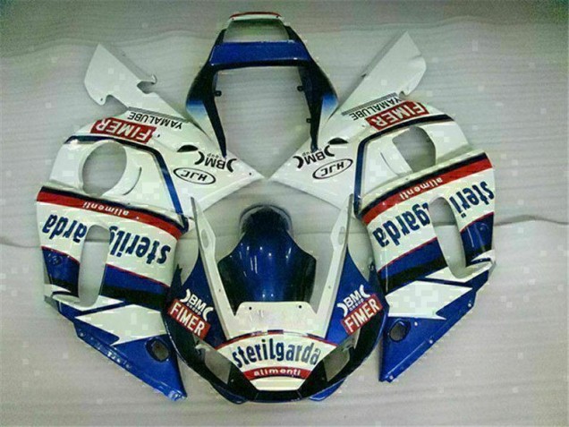Blue White 1998-2002 Yamaha YZF R6 Fairings