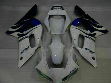 White Blue 1998-2002 Yamaha YZF R6 Fairings