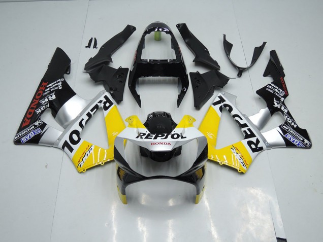 Yellow Silver Black 2000-2001 Honda CBR900RR 929 Fairings