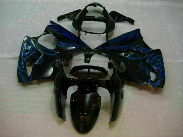Black with Blue Flame 2000-2002 Kawasaki Ninja ZX6R Fairings Black with Blue Flame 2000-2002 Kawasaki Ninja ZX6R Fairings