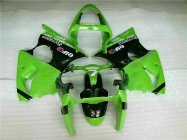 Green Black 2000-2002 Kawasaki Ninja ZX6R Abs Fairing Kit