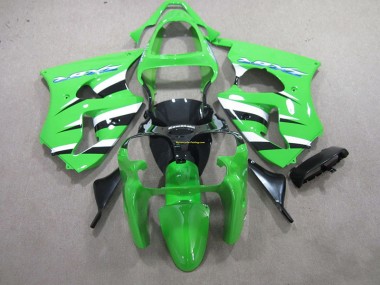 Green Black White 2000-2002 Kawasaki Ninja ZX6R Injection Fairing Kit