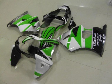 Green White Stripe 2000-2002 Kawasaki Ninja ZX6R Fairings