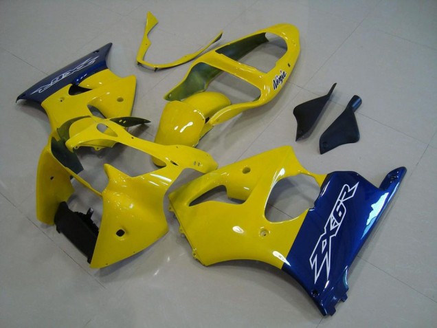 Yellow Blue 2000-2002 Kawasaki Ninja ZX6R Fairings