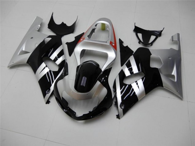 Black Silver 2001-2003 Suzuki GSXR 600/750 Fairings