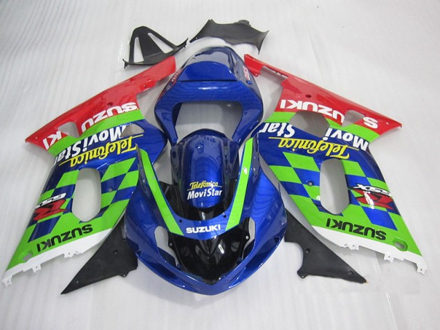 Blue Green Red Telefumia Movistar 2001-2003 Suzuki GSXR600 Fairings