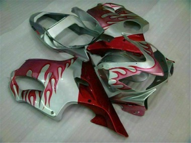 Red Flame Silver 2001-2003 Honda CBR600 F4i Fairings
