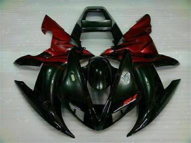 Black Red 2002-2003 Yamaha YZF R1 Fairings