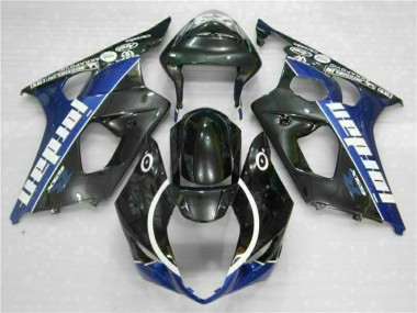 Black Blue 2003-2004 Suzuki GSXR 1000 Full Fairing Kit