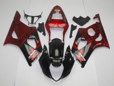 Black Red 2003-2004 Suzuki GSXR 1000 Fairings