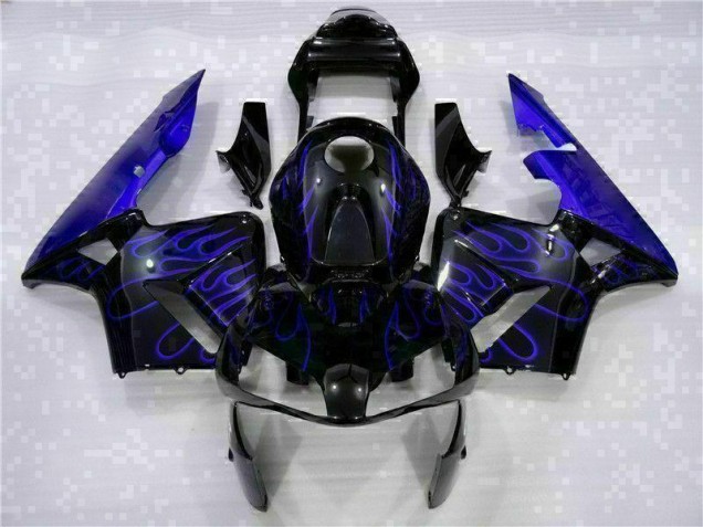 Black with Blue Flame 2003-2004 Honda CBR600RR Fairings Black with Blue Flame 2003-2004 Honda CBR600RR Fairings