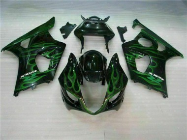 Green Black 2003-2004 Suzuki GSXR 1000 Fairings