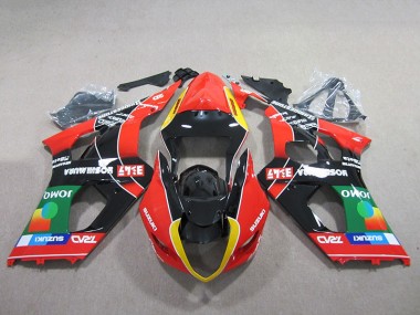 Red Green Black 2003-2004 Suzuki GSXR1000 Fairings