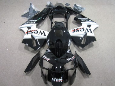 West White Black 2003-2004 Honda CBR600RR Fairings