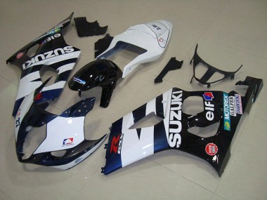 White Black Elf 2003-2004 Suzuki GSXR 1000 Fairings