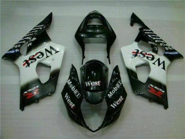 White Black 2003-2004 Suzuki GSXR 1000 Abs Fairing Kit