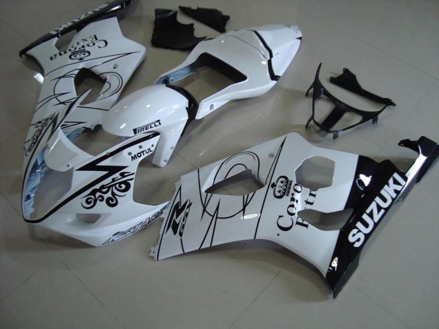 White Corona 2003-2004 Suzuki GSXR 1000 Fairings White Corona 2003-2004 Suzuki GSXR 1000 Fairings