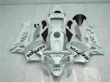 White Silver 2003-2004 Honda CBR600RR Fairings