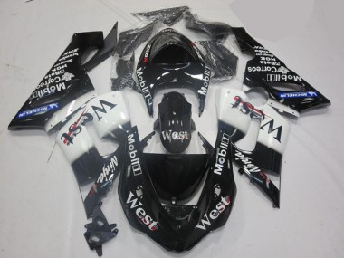 White Black 2005-2006 Kawasaki Ninja ZX6R Fairings & Bodywork