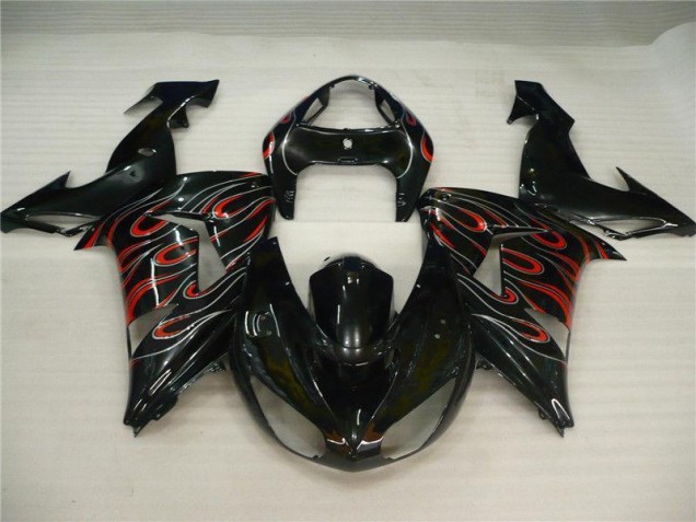 Black Grey Red 2006-2007 Kawasaki Ninja ZX10R Fairings