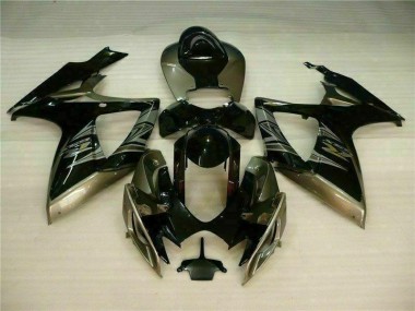 Black Grey 2006-2007 Suzuki GSXR 600/750 Fairings