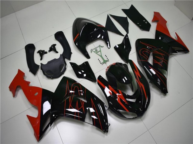 Black Red 2006-2007 Kawasaki Ninja ZX10R Fairings Black Red 2006-2007 Kawasaki Ninja ZX10R Fairings