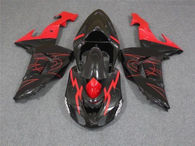 Black Red 2006-2007 Kawasaki Ninja ZX10R Fairings