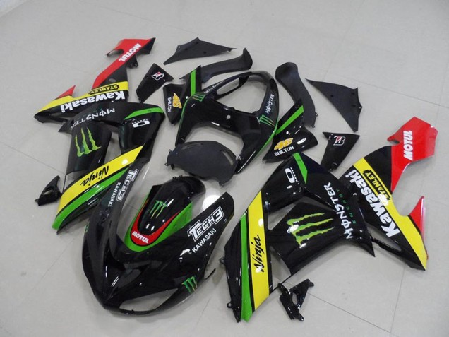 Black Yellow Monster 2006-2007 Kawasaki Ninja ZX10R Fairings