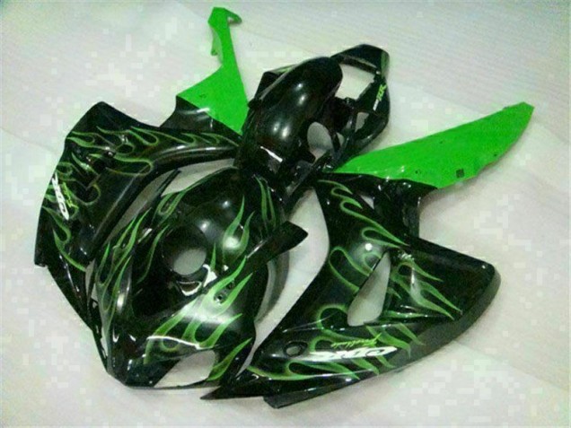 Green Flame Black 2006-2007 Honda CBR1000RR Fairings
