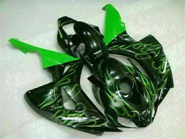 Green Flame Black 2006-2007 Honda CBR1000RR Fairings