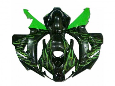 Green Flame Black 2006-2007 Honda CBR1000RR Fairings