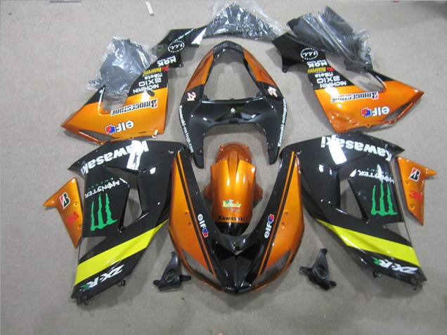 Orange Black 2006-2007 Kawasaki Ninja ZX10R Fairings Orange Black 2006-2007 Kawasaki Ninja ZX10R Fairings