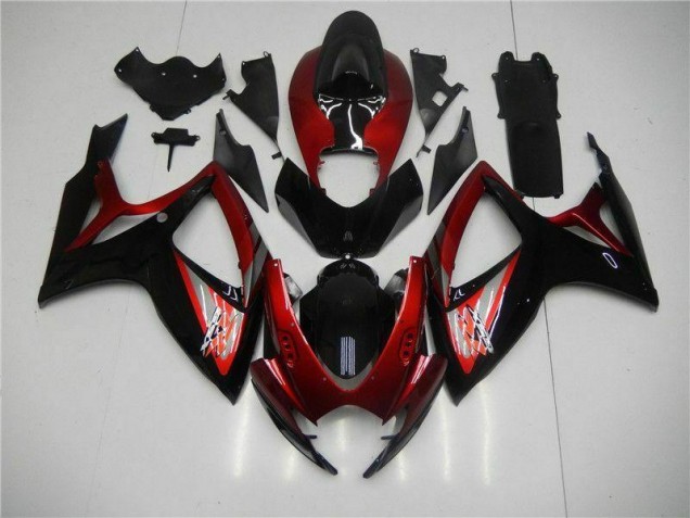 Red Black 2006-2007 Suzuki GSXR 600/750 Abs Fairing Kits Red Black 2006-2007 Suzuki GSXR 600/750 Abs Fairing Kits