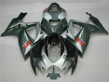 Silver Black 2006-2007 Suzuki GSXR 600/750 Fairings