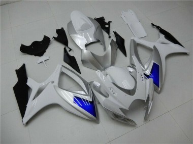 White Blue 2006-2007 Suzuki GSXR 600/750 Plastics Fairing Kits