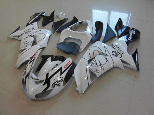 White Corona 2006-2007 Kawasaki Ninja ZX10R Fairings White Corona 2006-2007 Kawasaki Ninja ZX10R Fairings
