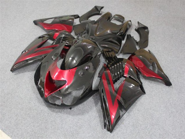 Black Red 2006-2011 Kawasaki Ninja ZX14R Fairings