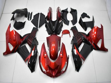 Red Black 2006-2011 Kawasaki Ninja ZX14R Fairings