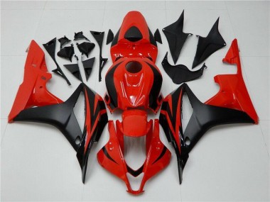 Black Red 2007-2008 Honda CBR600RR Plastics Fairings