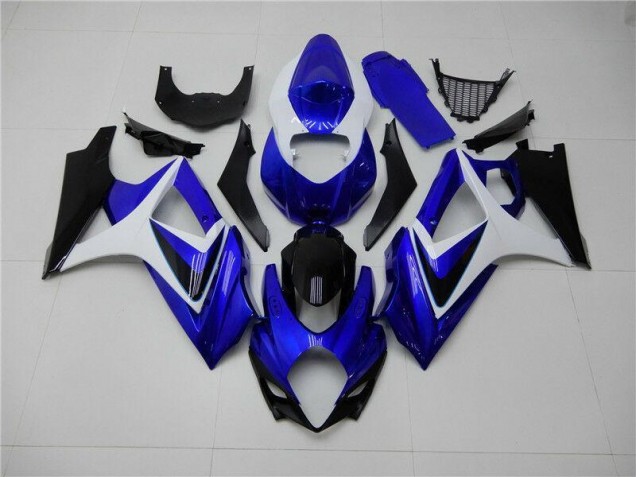 Blue White Black 2007-2008 Suzuki GSXR 1000 Fairings