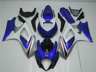 Blue White 2007-2008 Suzuki GSXR 1000 Abs Fairing Kit