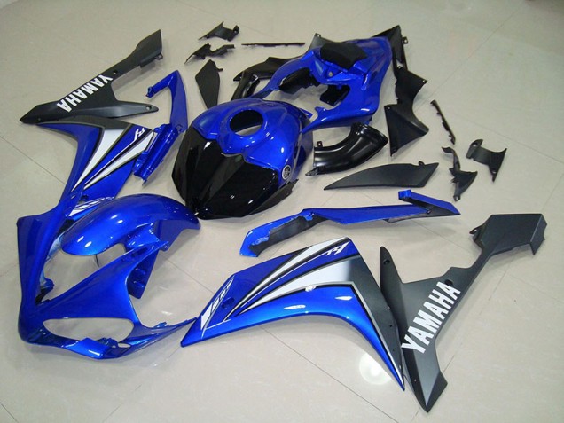 Blue White 2007-2008 Yamaha YZF R1 Full Fairing Kit