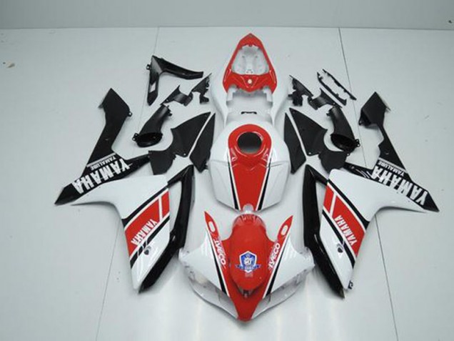 Factory Red White 2007-2008 Yamaha YZF R1 Fairings