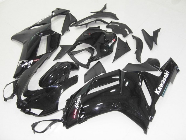 Glossy Black 2007-2008 Kawasaki Ninja ZX6R Fairings Glossy Black 2007-2008 Kawasaki Ninja ZX6R Fairings