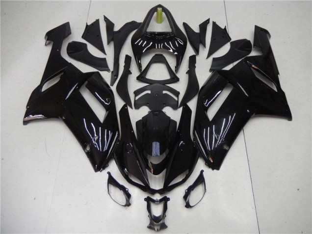 Glossy Black 2007-2008 Kawasaki Ninja ZX6R Injection Fairing Kit